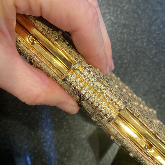 Formal Beaded Clutch by Inge Christopher evening bag BNWT rhinestone clasp - Picture 6 of 6